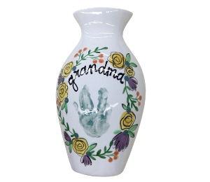 Woodlands Floral Handprint Vase
