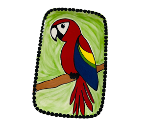 Woodlands Scarlet Macaw Plate