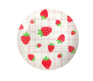 Woodlands Strawberry Plaid Plate