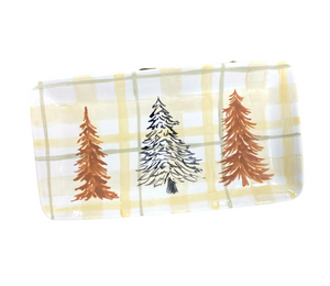 Woodlands Pines And Plaid Platter