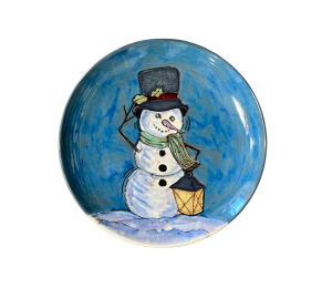 Woodlands Rustic Glazed Snowman